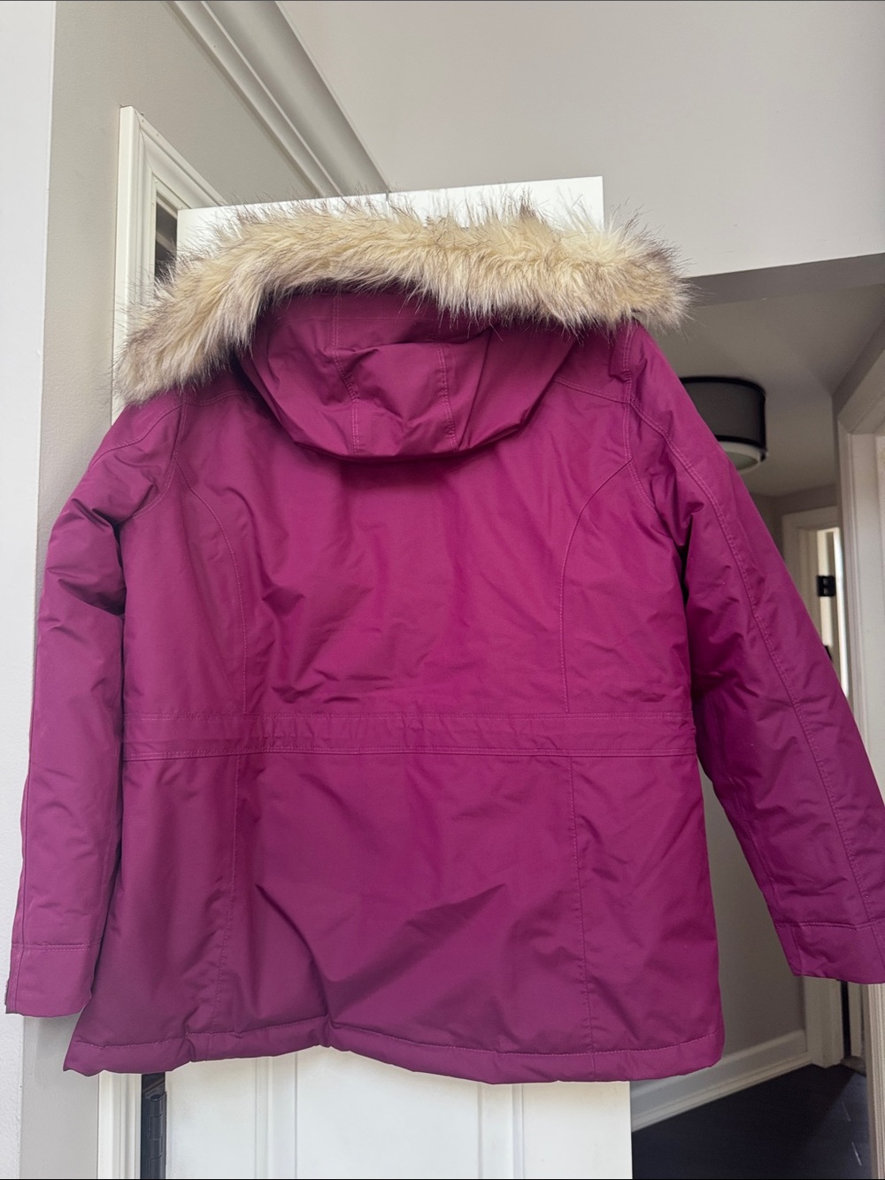 L.L. Bean Women's Fuchsia Hooded Insulated Parka - Picture 3 of 3